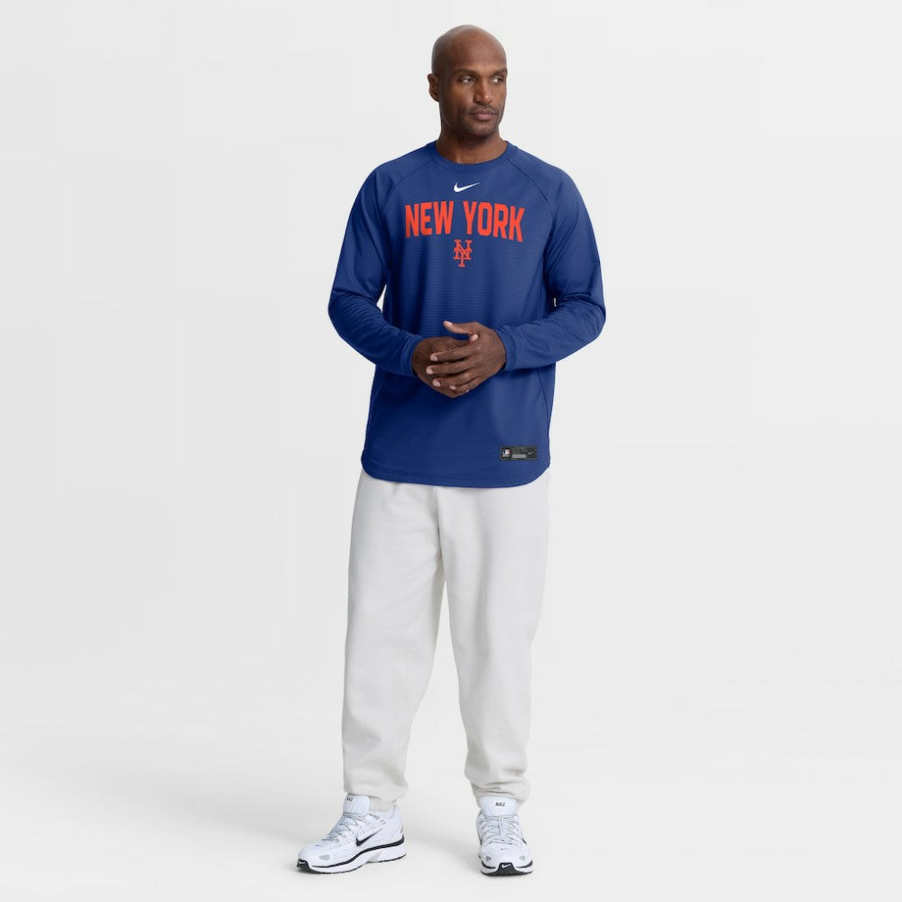 New York Mets Nike Authentic Collection Raglan Dri-FIT Sweatshirt - Royal Sweatshirts
