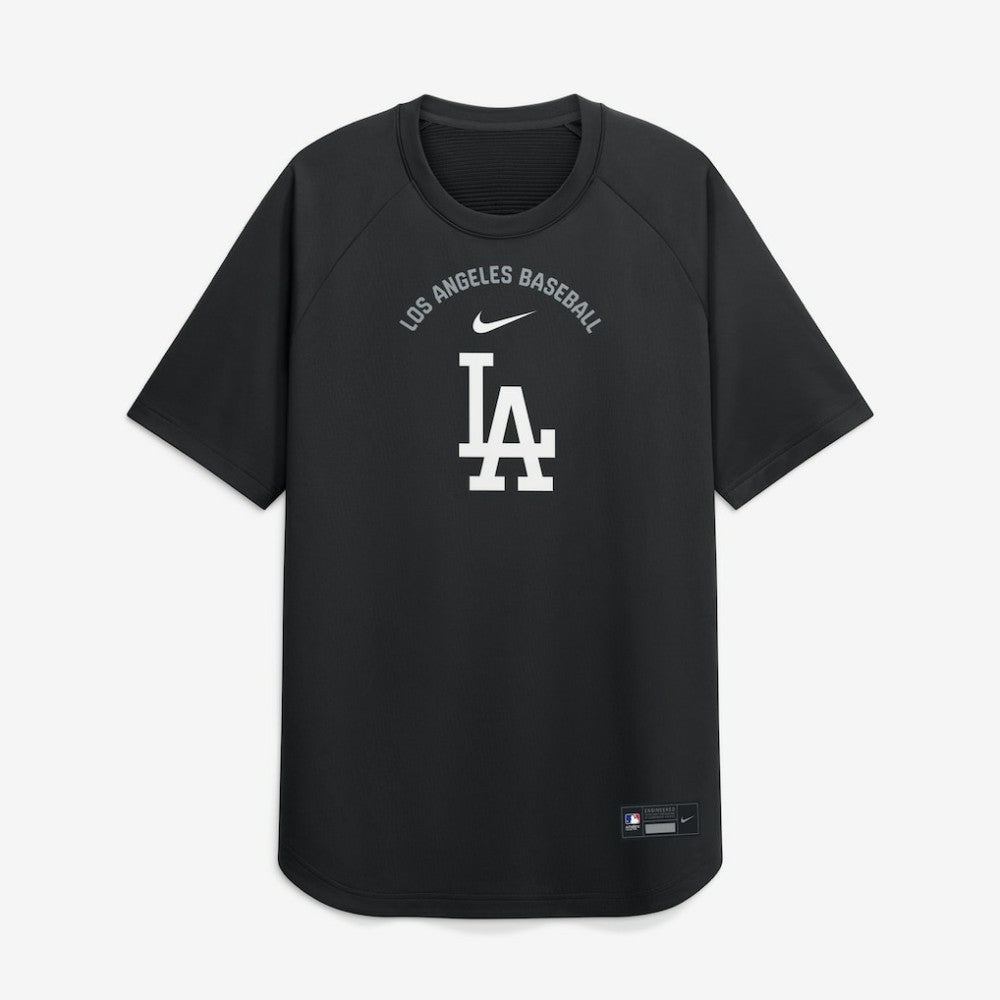 Los Angeles Dodgers Nike Authentic Collection Batting Practice Pre-Game Raglan Dri-FIT Top - Black Tops
