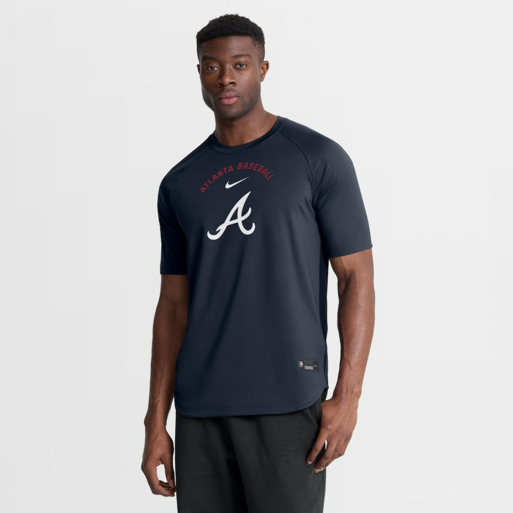Atlanta Braves Nike Authentic Collection Batting Practice Pre-Game Raglan Dri-FIT Top - Blue Tops