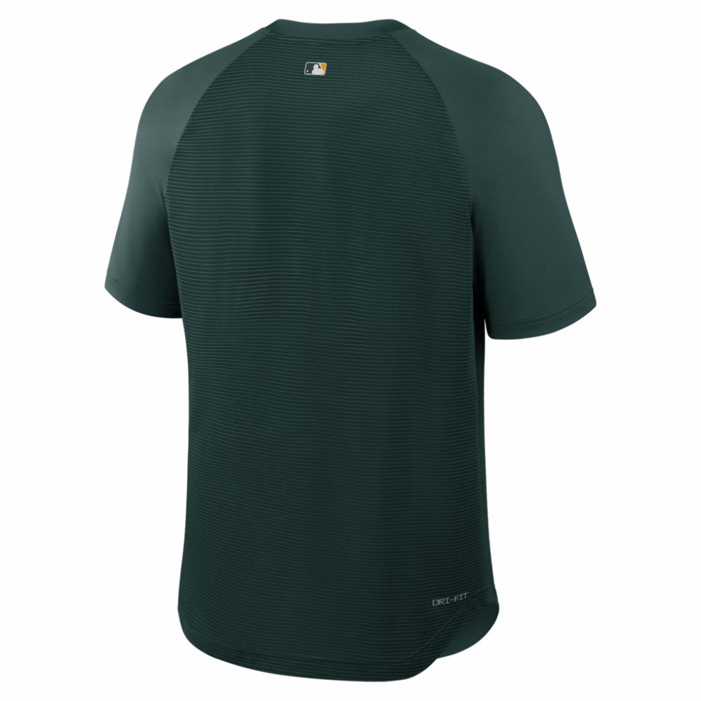 Athletics Nike Authentic Collection Batting Practice Pre-Game Raglan Dri-FIT Top - Green Tops