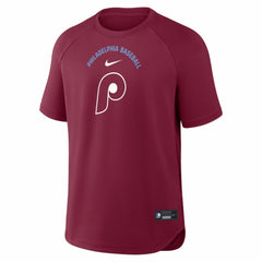 Philadelphia Phillies Nike Authentic Collection Batting Practice Pre-Game Raglan Dri-FIT Top - Burgundy Tops