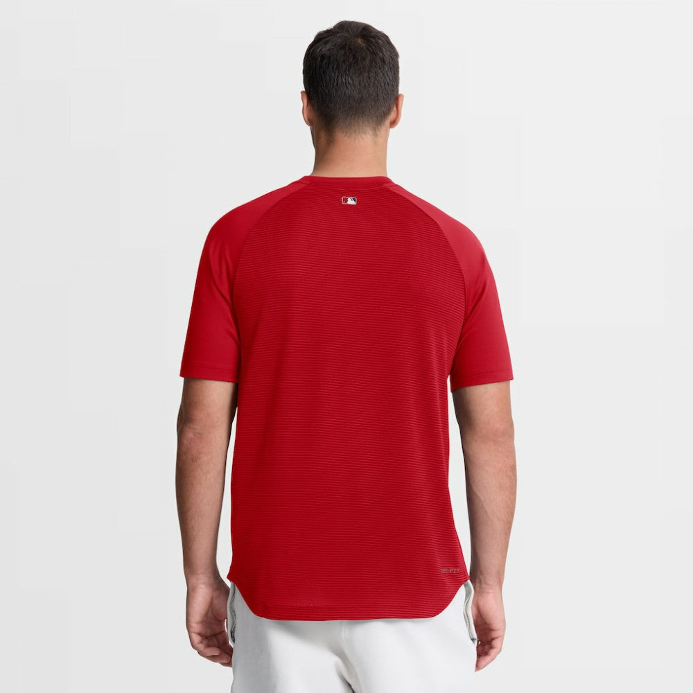 Los Angeles Angels Nike Authentic Collection Batting Practice Pre-Game Raglan Dri-FIT Top - Red Tops