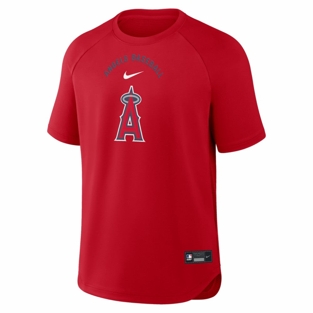 Los Angeles Angels Nike Authentic Collection Batting Practice Pre-Game Raglan Dri-FIT Top - Red Tops