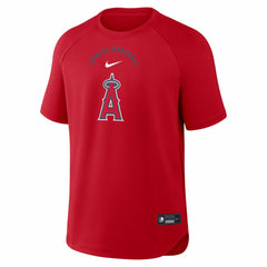 Los Angeles Angels Nike Authentic Collection Batting Practice Pre-Game Raglan Dri-FIT Top - Red Tops