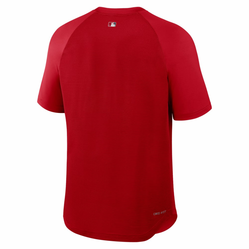 Los Angeles Angels Nike Authentic Collection Batting Practice Pre-Game Raglan Dri-FIT Top - Red Tops