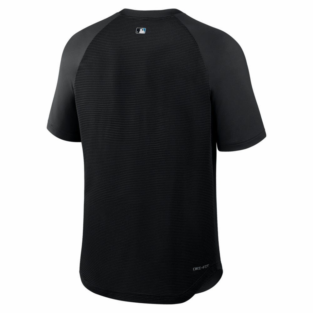 Miami Marlins Nike Authentic Collection Batting Practice Pre-Game Raglan Dri-FIT Top - Black Tops