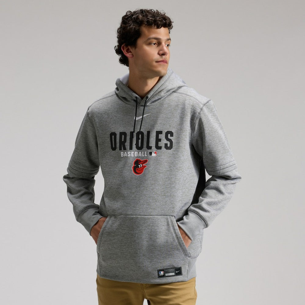 Baltimore Orioles Nike Authentic Collection Therma-FIT Hoodie - Heather Charcoal Hoodies
