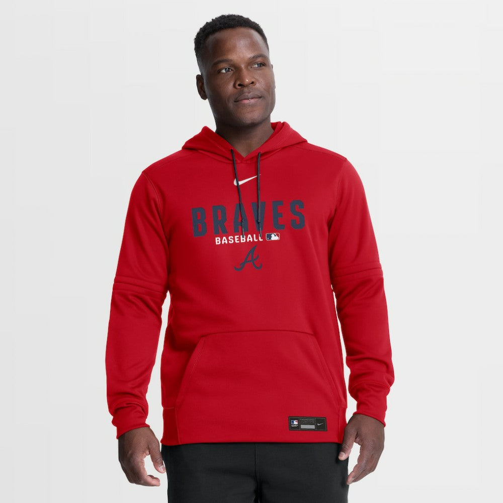 Atlanta Braves Nike Authentic Collection Therma-FIT Hoodie - Red Hoodies