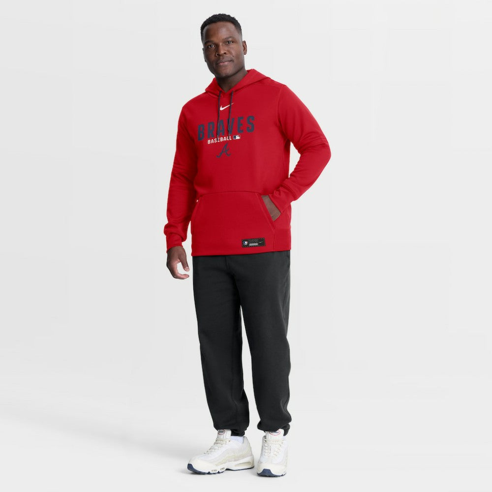 Atlanta Braves Nike Authentic Collection Therma-FIT Hoodie - Red Hoodies