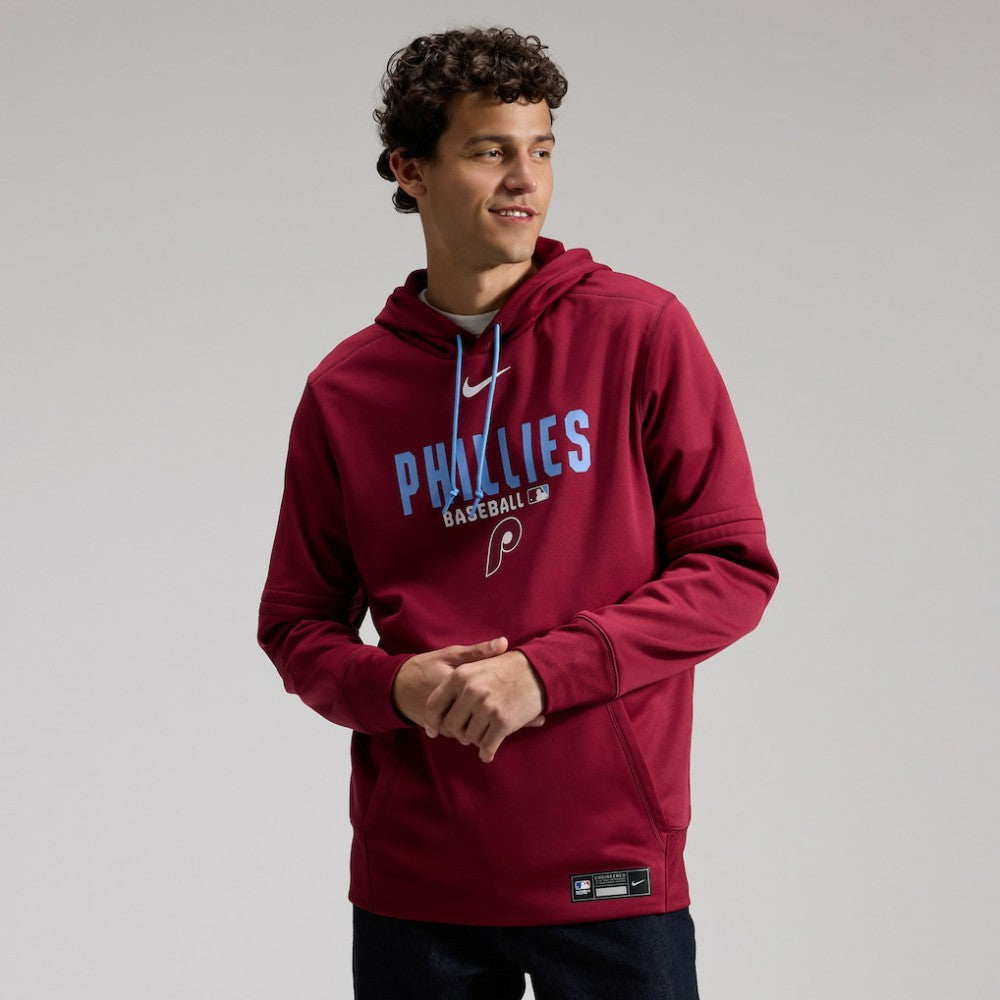 Philadelphia Phillies Nike Authentic Collection Therma-FIT Hoodie - Burgundy Hoodies