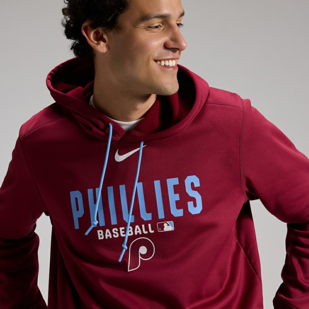 Philadelphia Phillies Nike Authentic Collection Therma-FIT Hoodie - Burgundy Hoodies