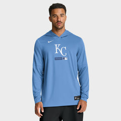 Kansas City Royals Nike Authentic Collection Dri-FIT Long Sleeve Hooded T-Shirt - Light Blue T-shirts
