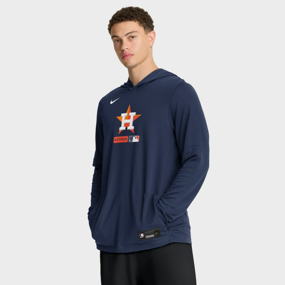 Houston Astros Nike Authentic Collection Dri-FIT Long Sleeve Hooded T-Shirt - Navy T-shirts