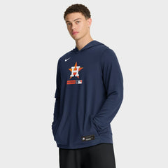 Houston Astros Nike Authentic Collection Dri-FIT Long Sleeve Hooded T-Shirt - Navy T-shirts
