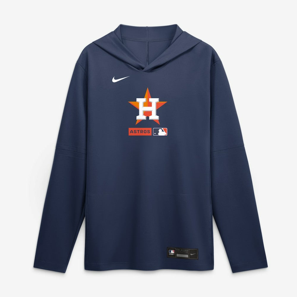 Houston Astros Nike Authentic Collection Dri-FIT Long Sleeve Hooded T-Shirt - Navy T-shirts