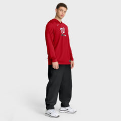 Washington Nationals Nike Authentic Collection Dri-FIT Long Sleeve Hooded T-Shirt - Red T-shirts