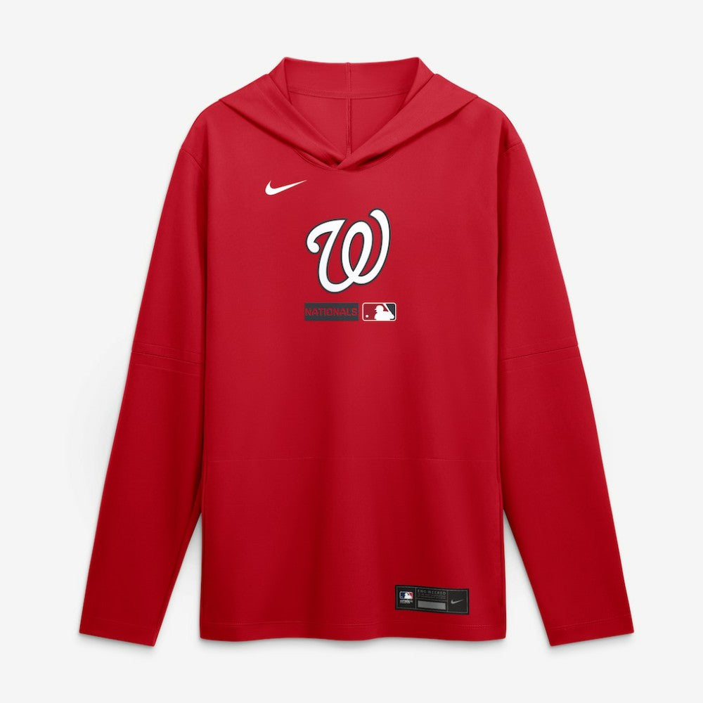 Washington Nationals Nike Authentic Collection Dri-FIT Long Sleeve Hooded T-Shirt - Red T-shirts