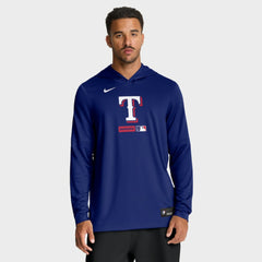 Texas Rangers Nike Authentic Collection Dri-FIT Long Sleeve Hooded T-Shirt - Royal T-shirts