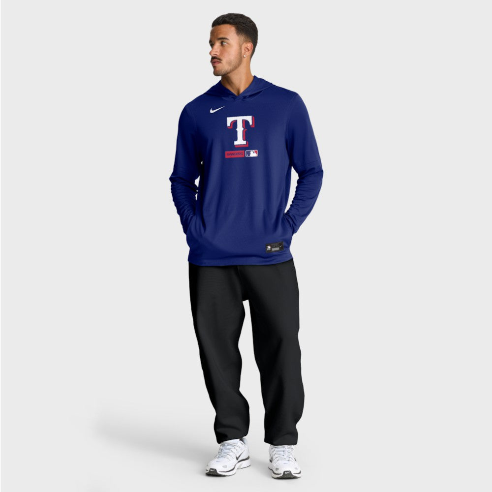 Texas Rangers Nike Authentic Collection Dri-FIT Long Sleeve Hooded T-Shirt - Royal T-shirts