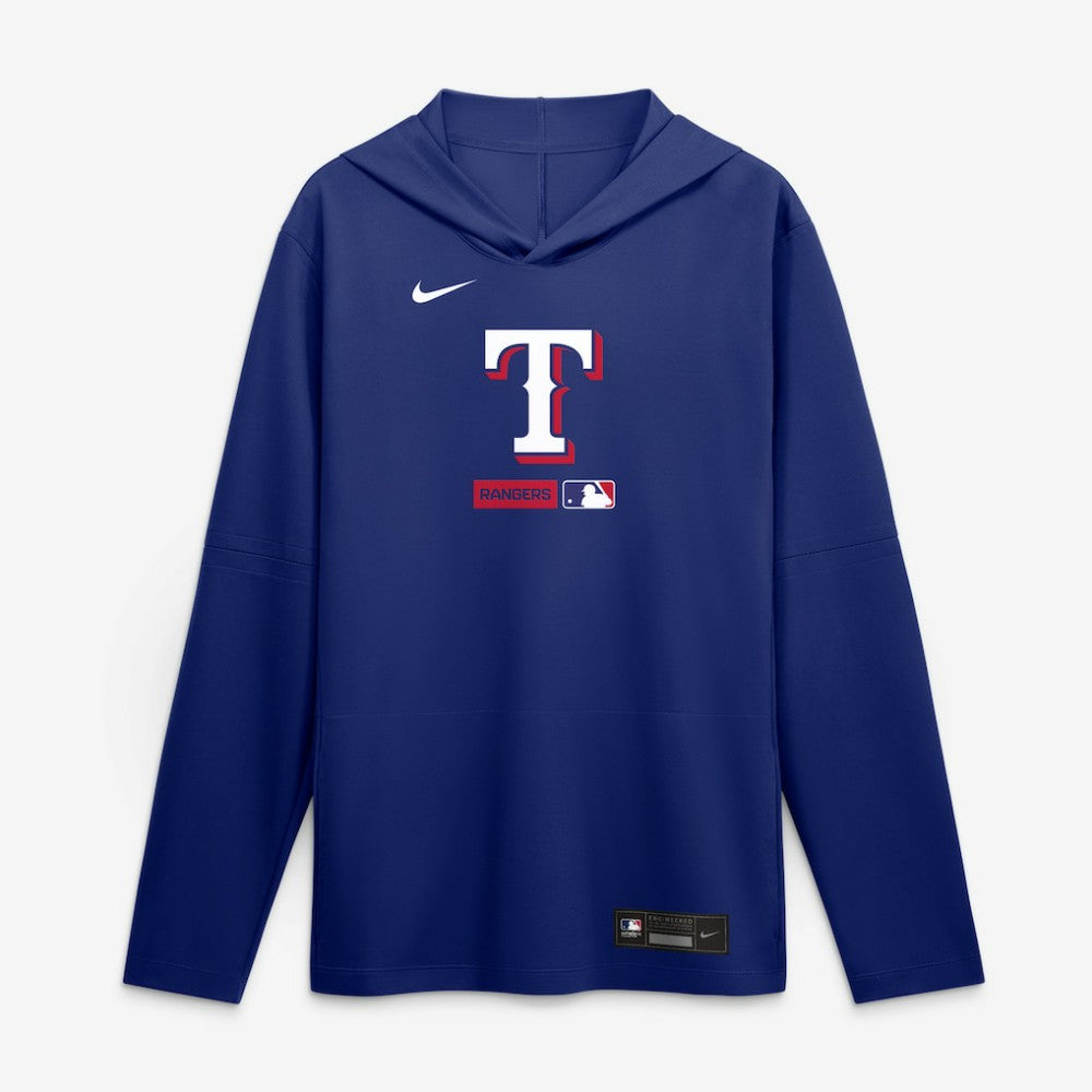 Texas Rangers Nike Authentic Collection Dri-FIT Long Sleeve Hooded T-Shirt - Royal T-shirts