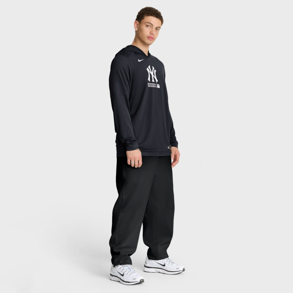 New York Yankees Nike Authentic Collection Dri-FIT Long Sleeve Hooded T-Shirt - Navy T-shirts