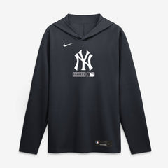 New York Yankees Nike Authentic Collection Dri-FIT Long Sleeve Hooded T-Shirt - Navy T-shirts