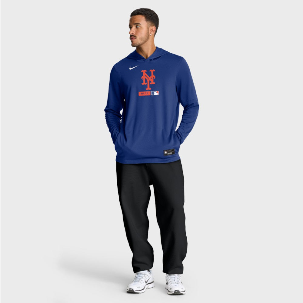 New York Mets Nike Authentic Collection Dri-FIT Long Sleeve Hooded T-Shirt - Royal T-shirts