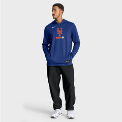 New York Mets Nike Authentic Collection Dri-FIT Long Sleeve Hooded T-Shirt - Royal T-shirts