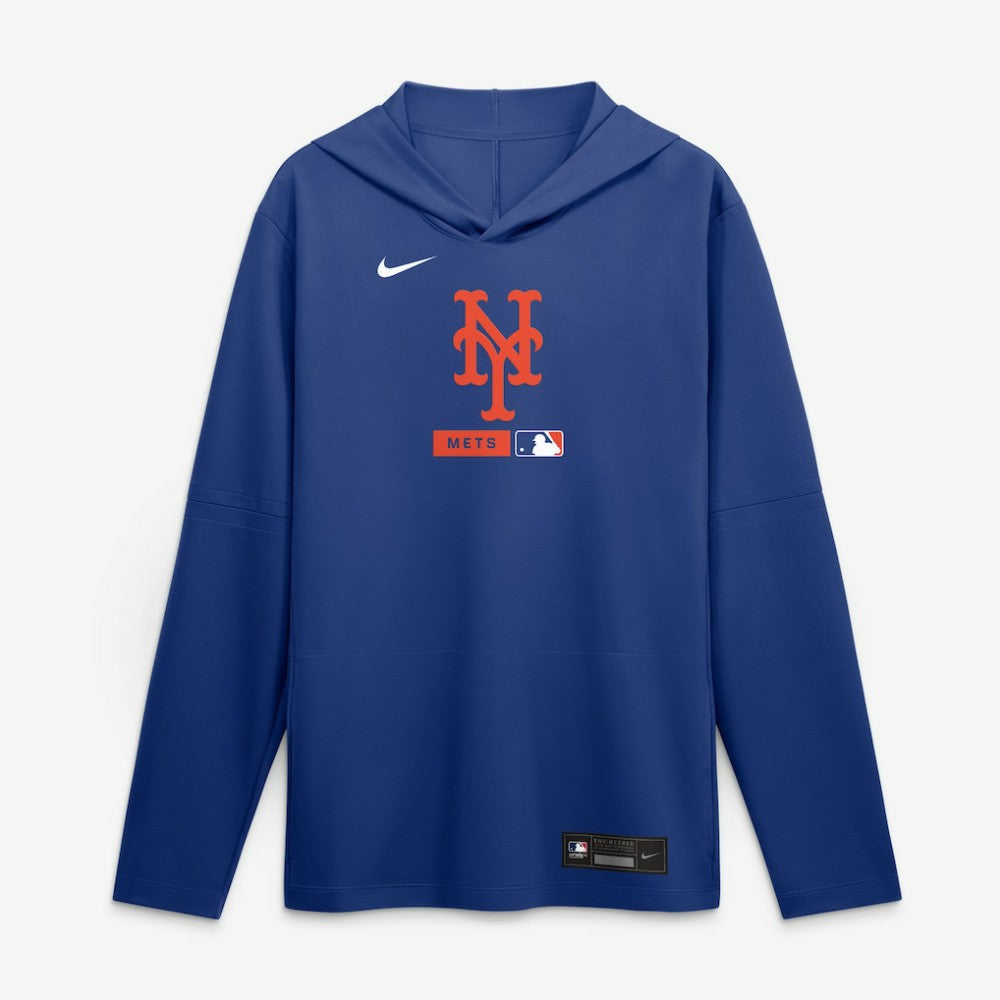 New York Mets Nike Authentic Collection Dri-FIT Long Sleeve Hooded T-Shirt - Royal T-shirts