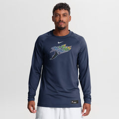 Tampa Bay Rays Nike Authentic Collection Game Time Raglan Long Sleeve T-Shirt - Navy T-shirts