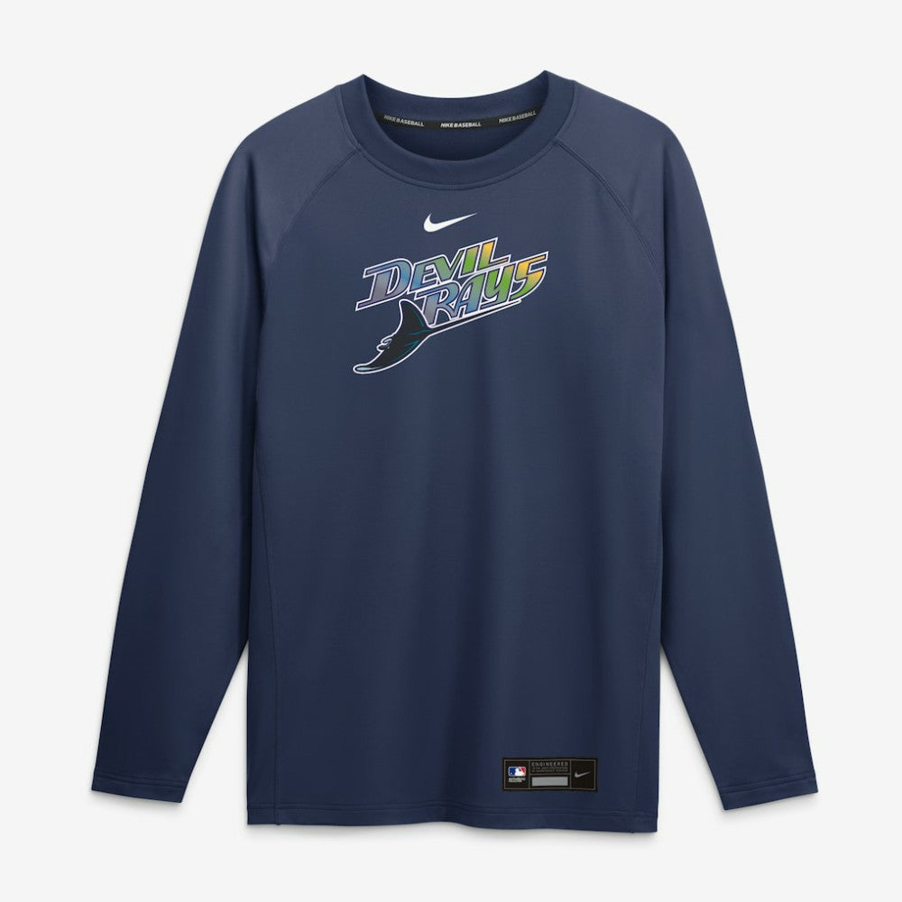 Tampa Bay Rays Nike Authentic Collection Game Time Raglan Long Sleeve T-Shirt - Navy T-shirts