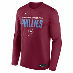 Philadelphia Phillies Nike Authentic Collection Legend Dri-FIT Long Sleeve T-Shirt - Burgundy T-shirts