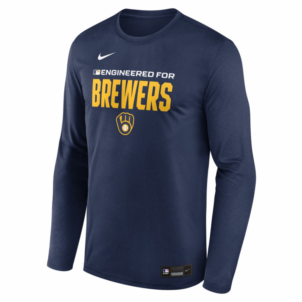 Milwaukee Brewers Nike Authentic Collection Legend Dri-FIT Long Sleeve T-Shirt - Navy T-shirts
