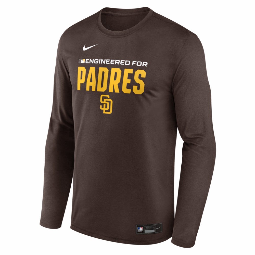 San Diego Padres Nike Authentic Collection Legend Dri-FIT Long Sleeve T-Shirt - Brown T-shirts
