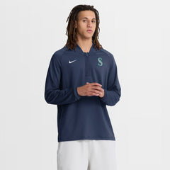 Seattle Mariners Nike Authentic Collection Dri-FIT Raglan Half-Zip Pullover - Navy Pullover