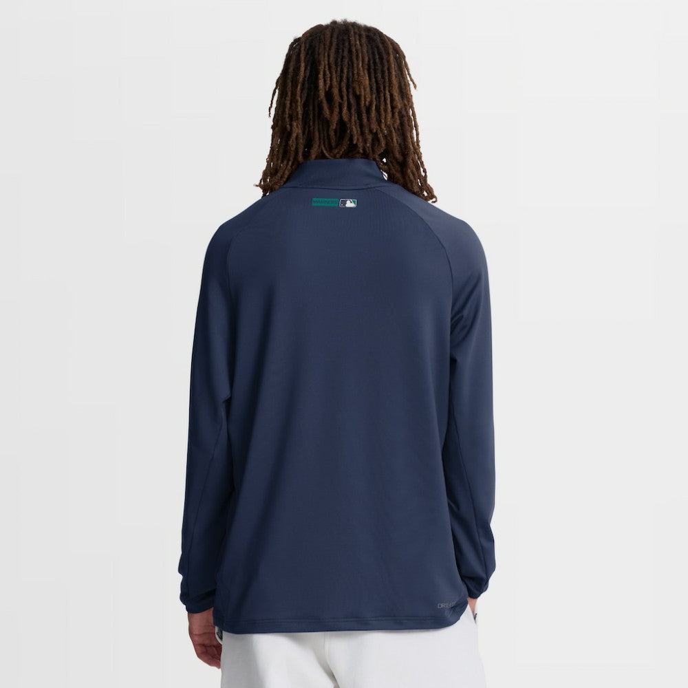 Seattle Mariners Nike Authentic Collection Dri-FIT Raglan Half-Zip Pullover - Navy Pullover
