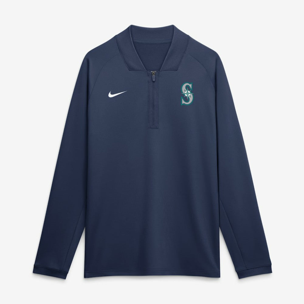 Seattle Mariners Nike Authentic Collection Dri-FIT Raglan Half-Zip Pullover - Navy Pullover