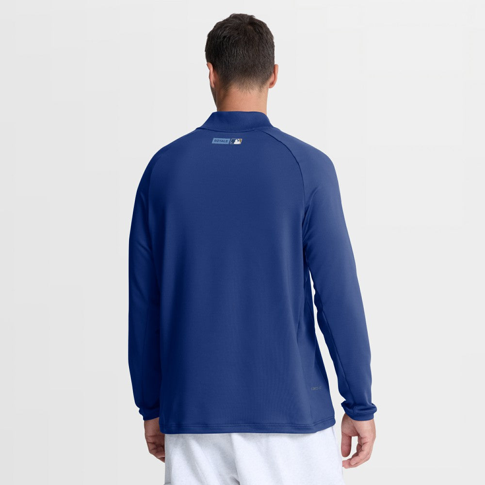 Kansas City Royals Nike Authentic Collection Dri-FIT Raglan Half-Zip Pullover - Royal Pullover