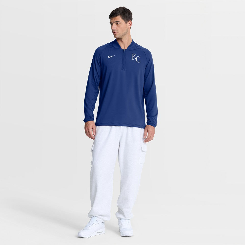 Kansas City Royals Nike Authentic Collection Dri-FIT Raglan Half-Zip Pullover - Royal Pullover