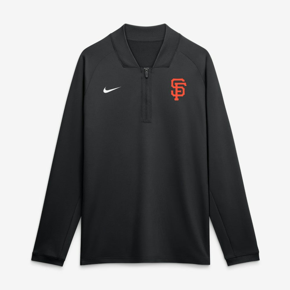 San Francisco Giants Nike Authentic Collection Dri-FIT Raglan Half-Zip Pullover - Black Pullover