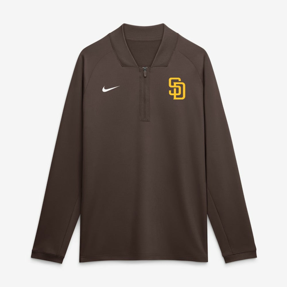San Diego Padres Nike Authentic Collection Dri-FIT Raglan Half-Zip Pullover - Brown Pullover