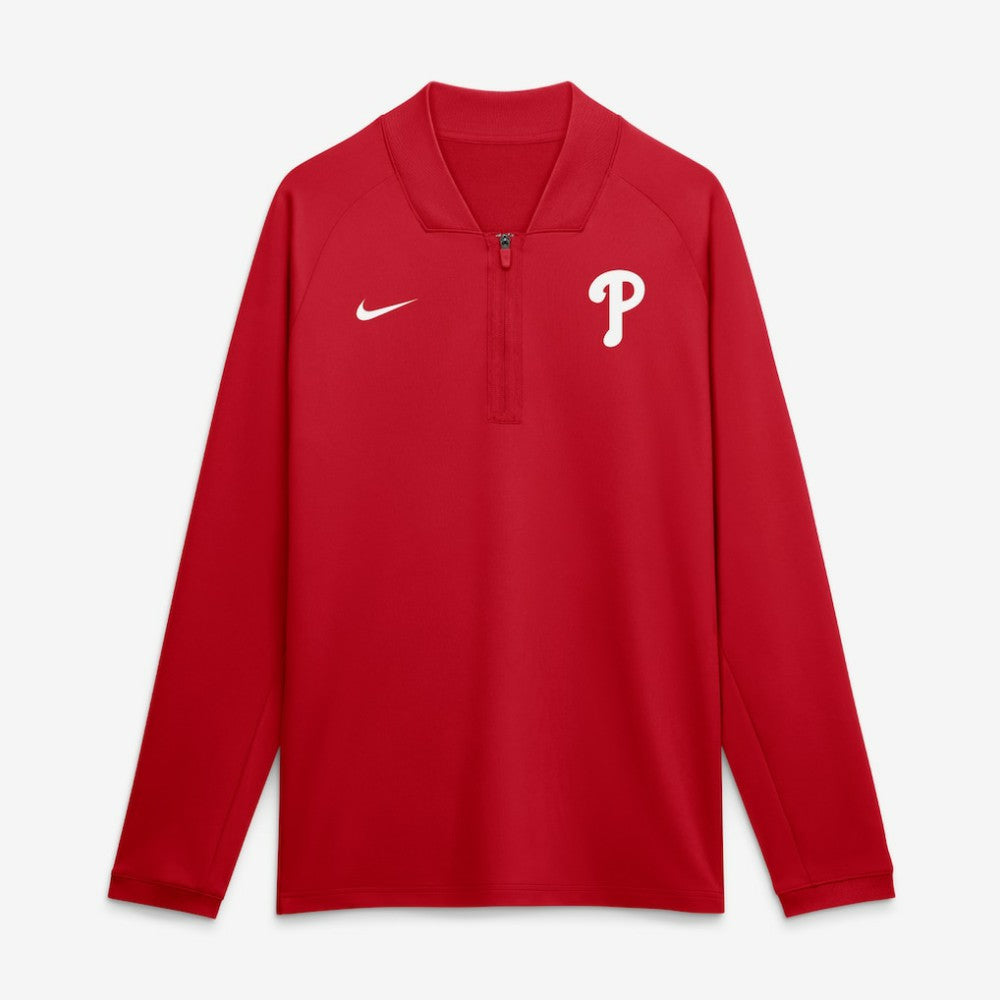 Philadelphia Phillies Nike Authentic Collection Dri-FIT Raglan Half-Zip Pullover - Red Pullover
