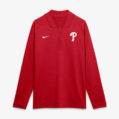 Philadelphia Phillies Nike Authentic Collection Dri-FIT Raglan Half-Zip Pullover - Red Pullover