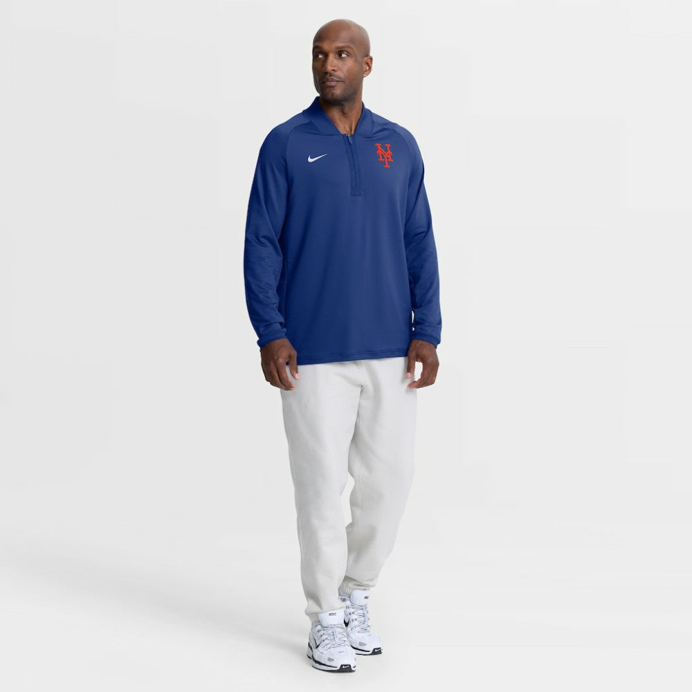 New York Mets Nike Authentic Collection Dri-FIT Raglan Half-Zip Pullover - Royal Pullover