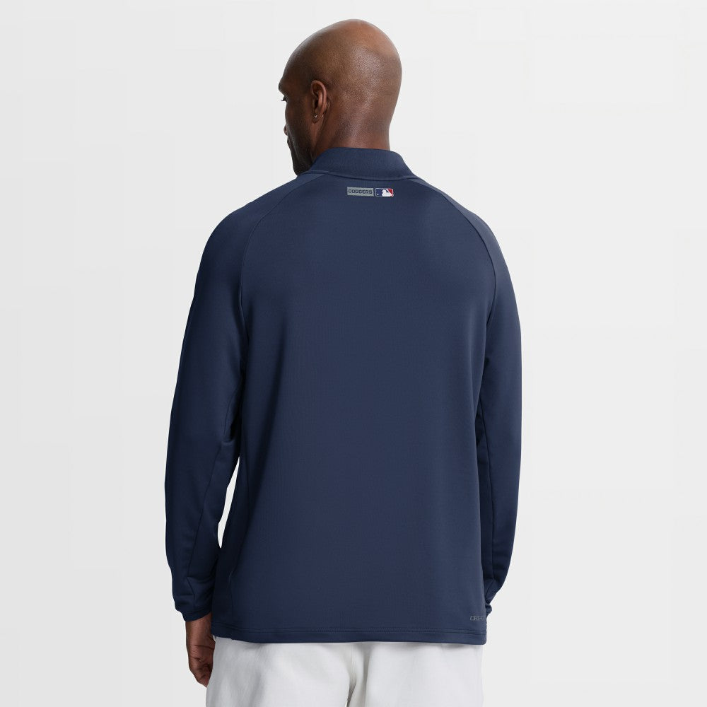 Los Angeles Dodgers Nike Authentic Collection Dri-FIT Raglan Half-Zip Pullover - Navy Pullover