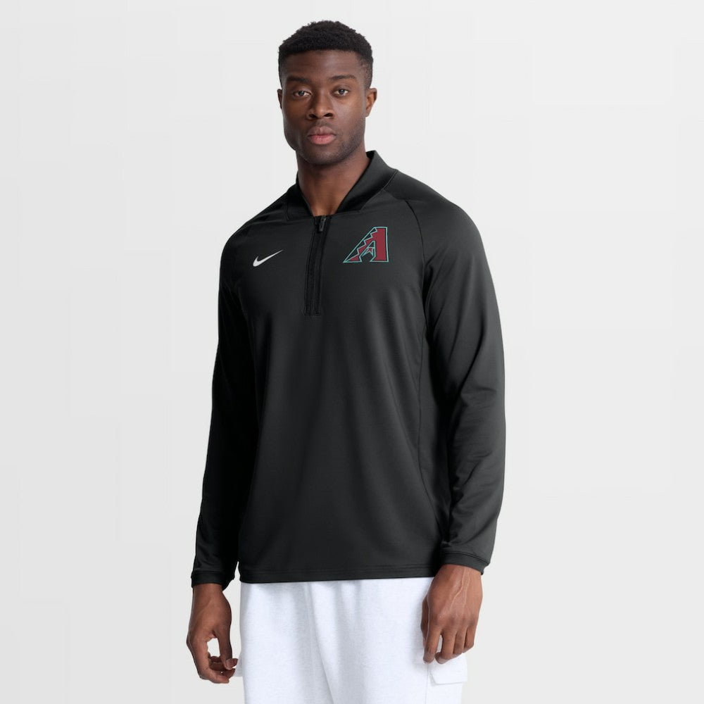 Arizona Diamondbacks Nike Authentic Collection Dri-FIT Raglan Half-Zip Pullover - Black Pullover