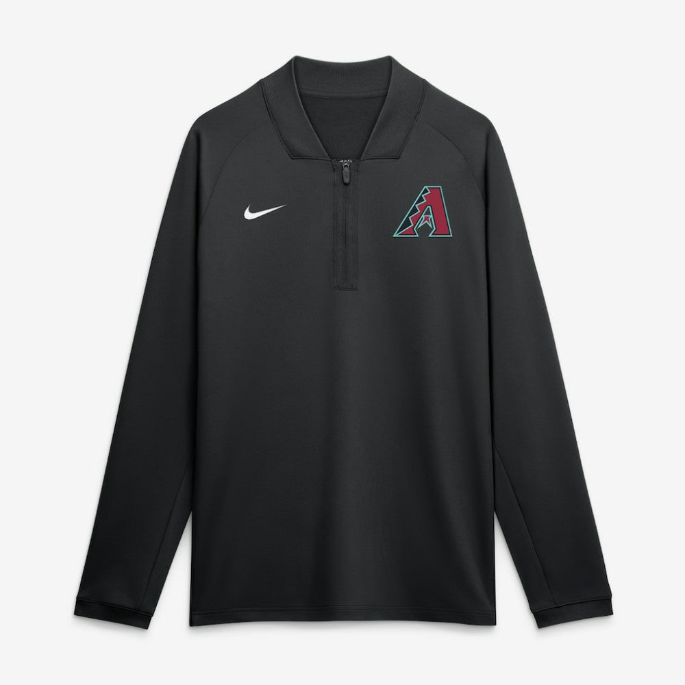 Arizona Diamondbacks Nike Authentic Collection Dri-FIT Raglan Half-Zip Pullover - Black Pullover