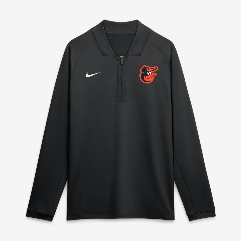 Baltimore Orioles Nike Authentic Collection Dri-FIT Raglan Half-Zip Pullover - Black Pullover