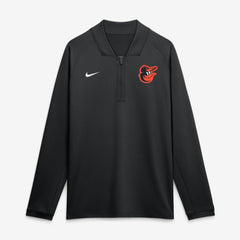 Baltimore Orioles Nike Authentic Collection Dri-FIT Raglan Half-Zip Pullover - Black Pullover