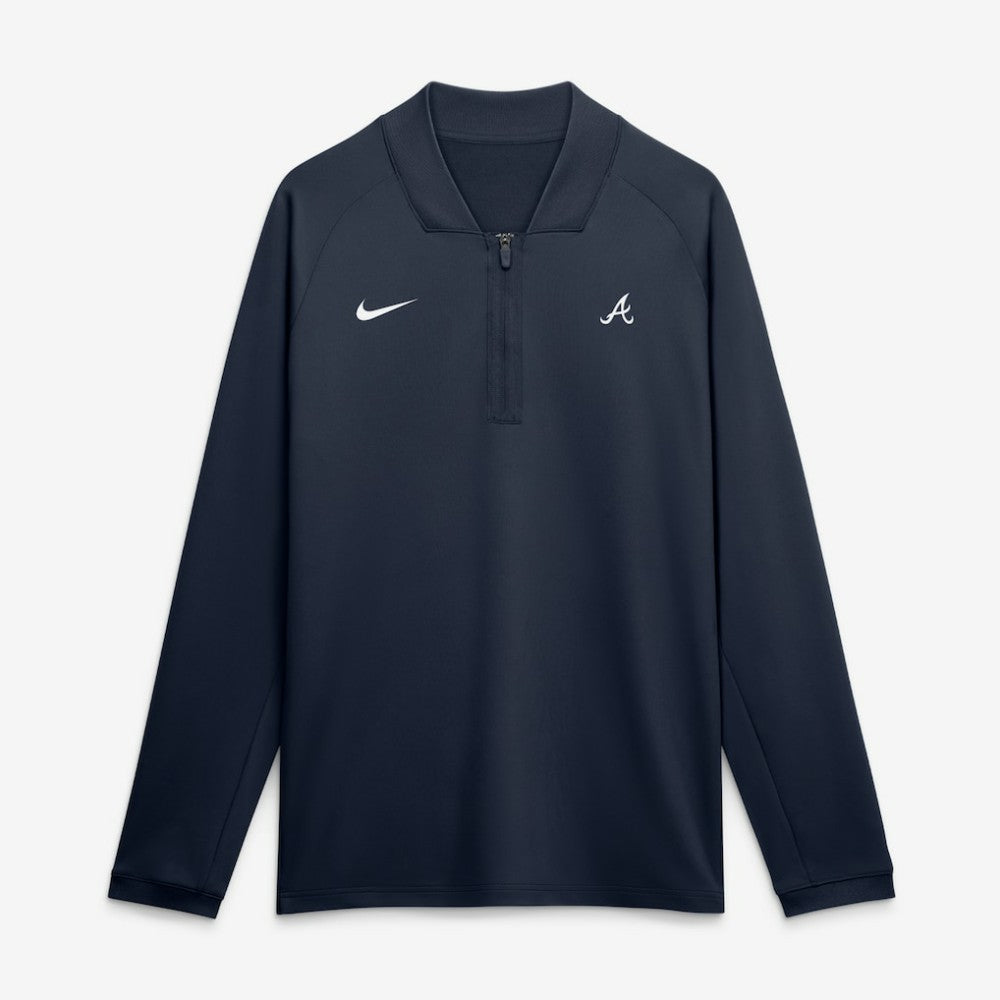 Atlanta Braves Nike Authentic Collection Dri-FIT Raglan Half-Zip Pullover - Navy Pullover